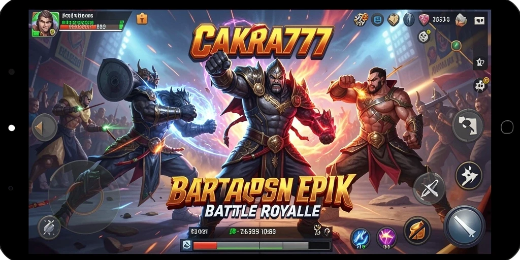 Gameplay seru dan mendebarkan di CAKRA777 Battle Royale.