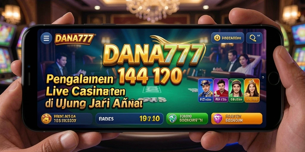 Screenshot gameplay DANA777 menunjukkan dealer langsung dan suasana kasino yang hidup.