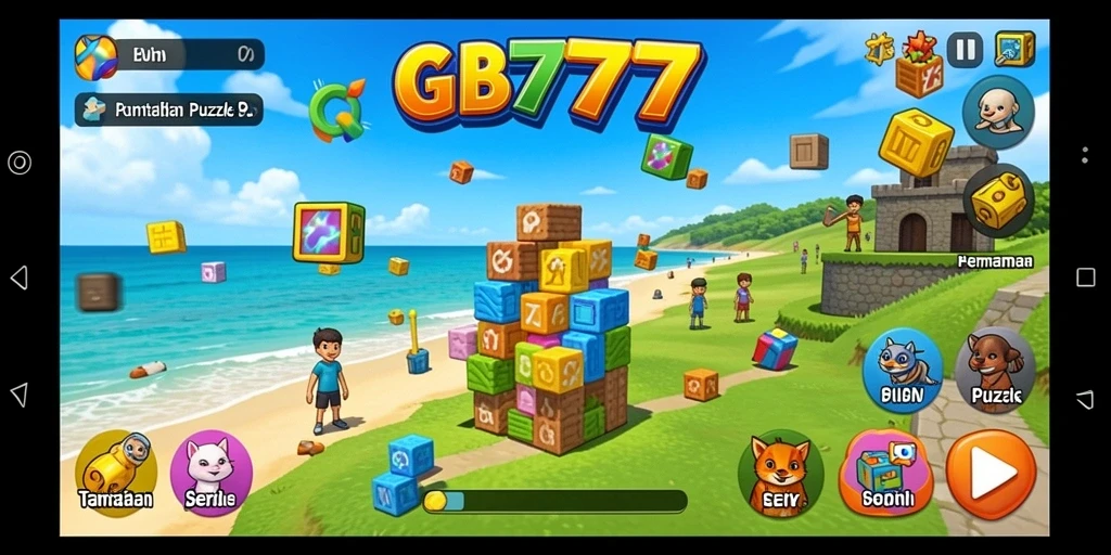 Screenshot menunjukkan gameplay puzzle yang menantang dan menarik.