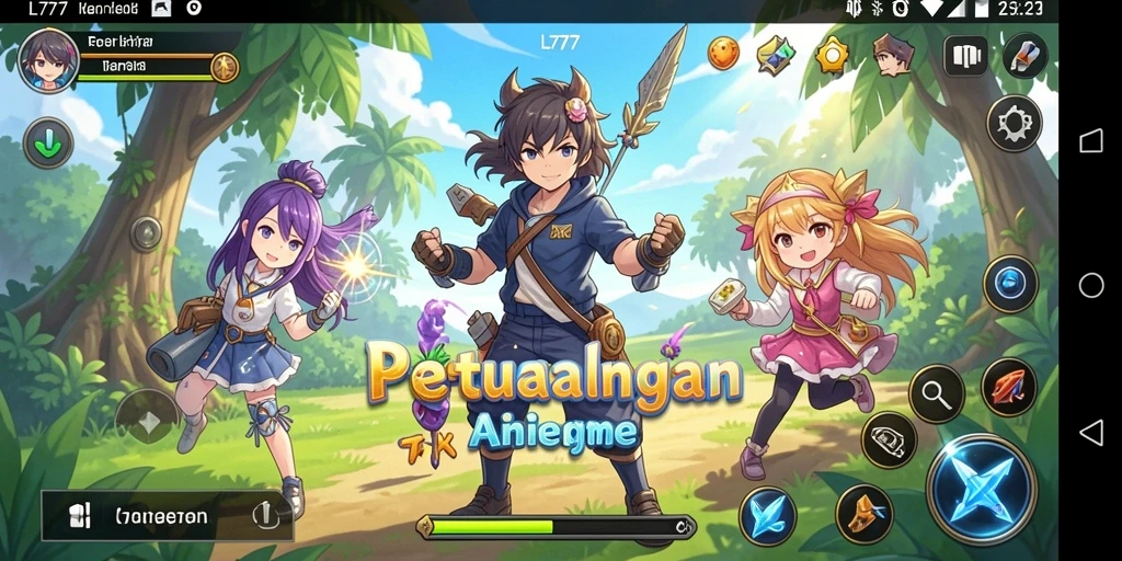 Tampilan gameplay L777 yang mengasyikkan dengan karakter Anime ikonik.