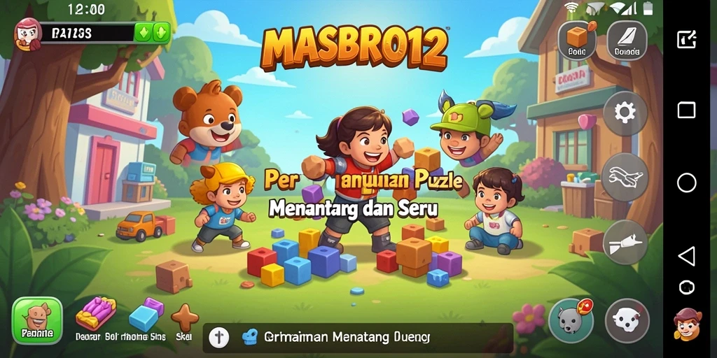 Tampilan utama gameplay MASBRO12 yang penuh warna dan menantang.